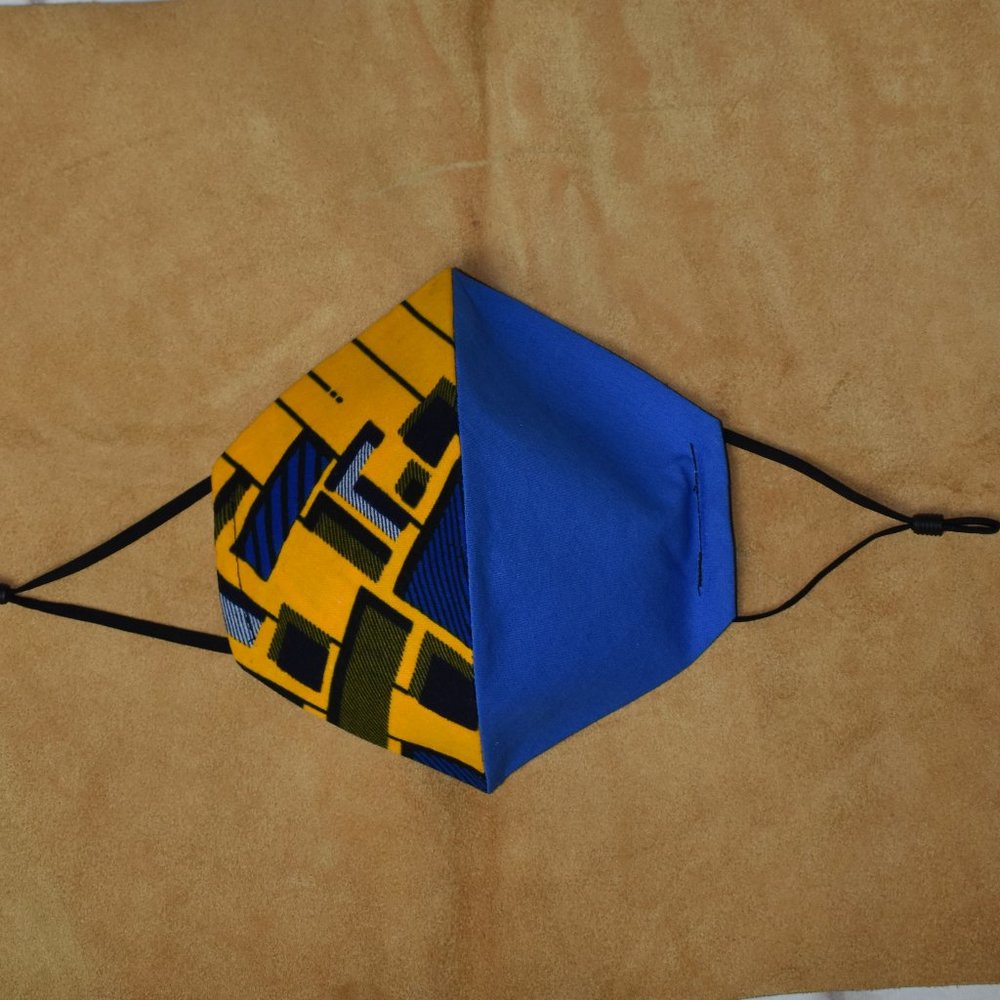 Face Mask Men's African print/Color block Style - Picture 5 of 7